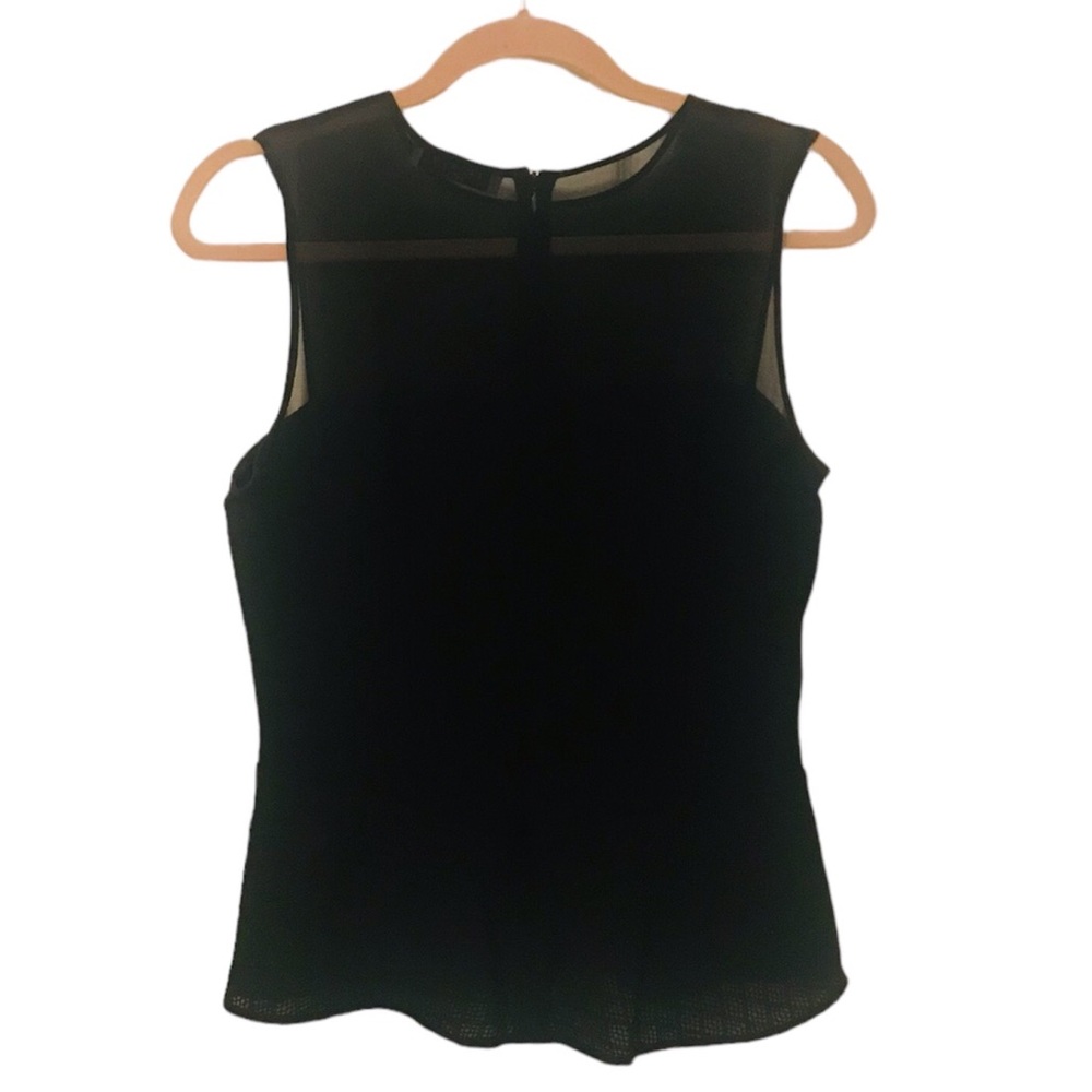 Black Sandro dressy peplum tank with sheer décolletage - Picture 9 of 10